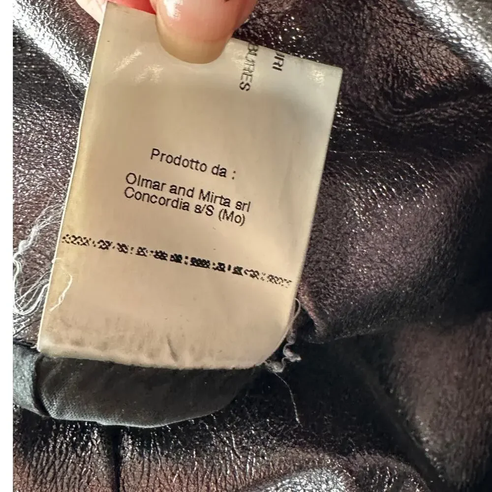 Gareth Pugh gunmetal calf leather cropped jacket women’s 10 draped zip - Picture 13 of 16